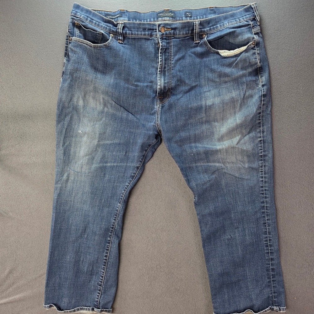 Lucky Brand 181 Relaxed Straight Jeans Mens 50x30 Blue Medium Wash Denim